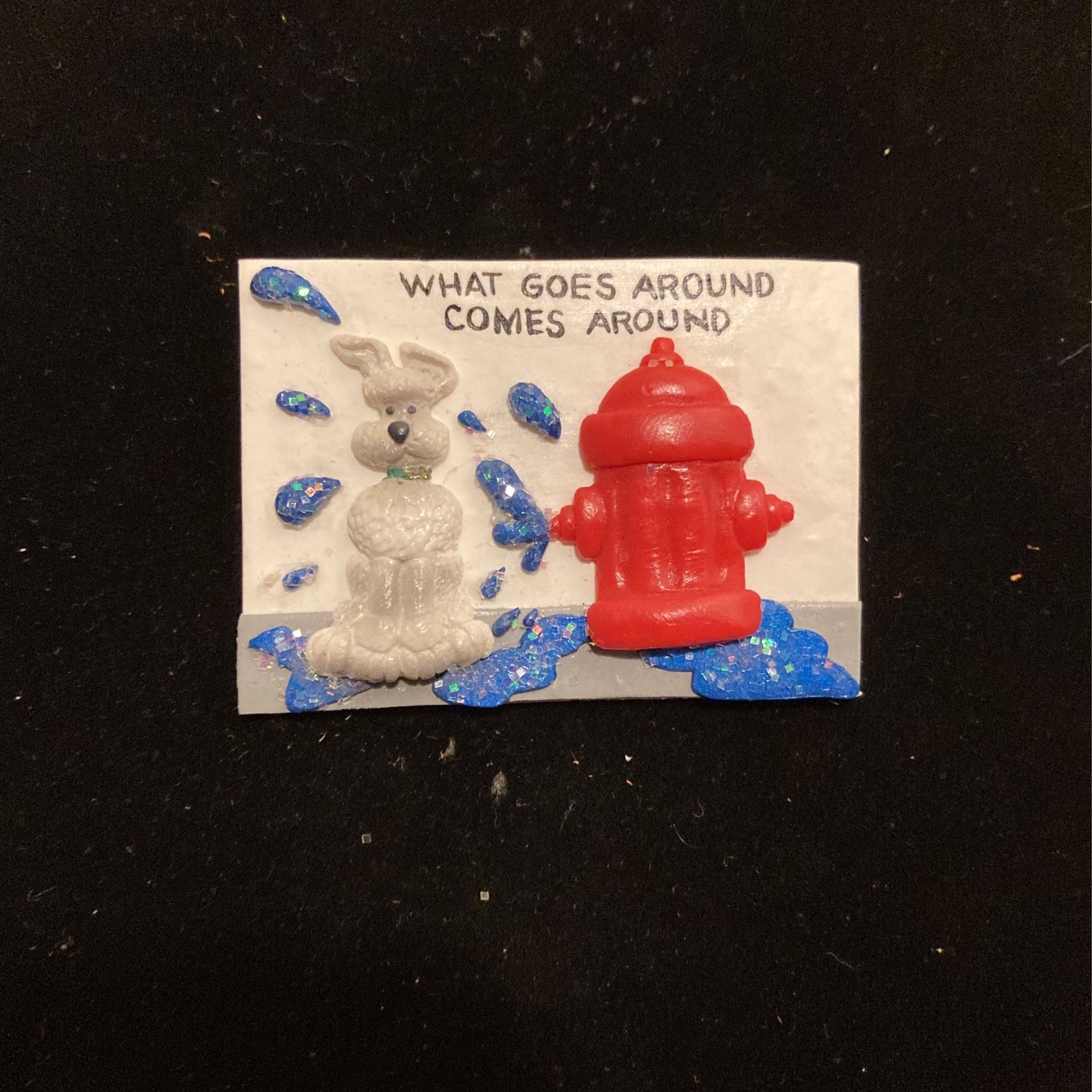 Vintage Dog/fire Hydrant - Comedy Pin-brooch - Like New- Acrylic - #artssoflo
