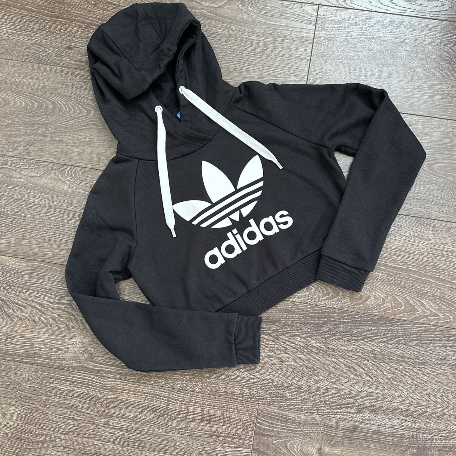 Black/White Adidas Cropped Sweater