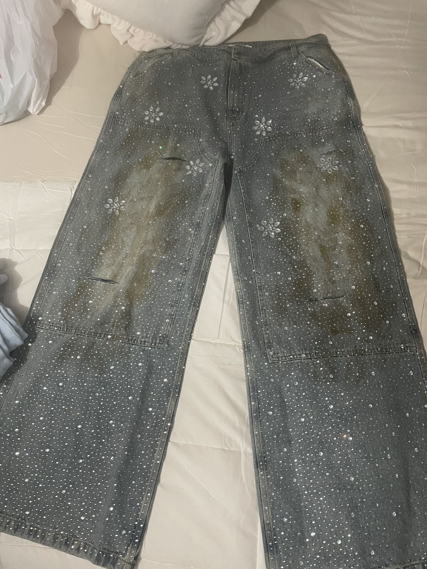 ValeLives Crystal Baggy Denim Brand New
