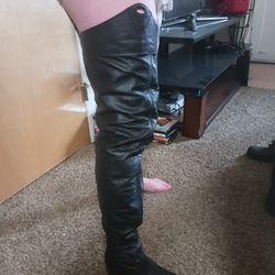 Thigh High Leather Boots Size 7 