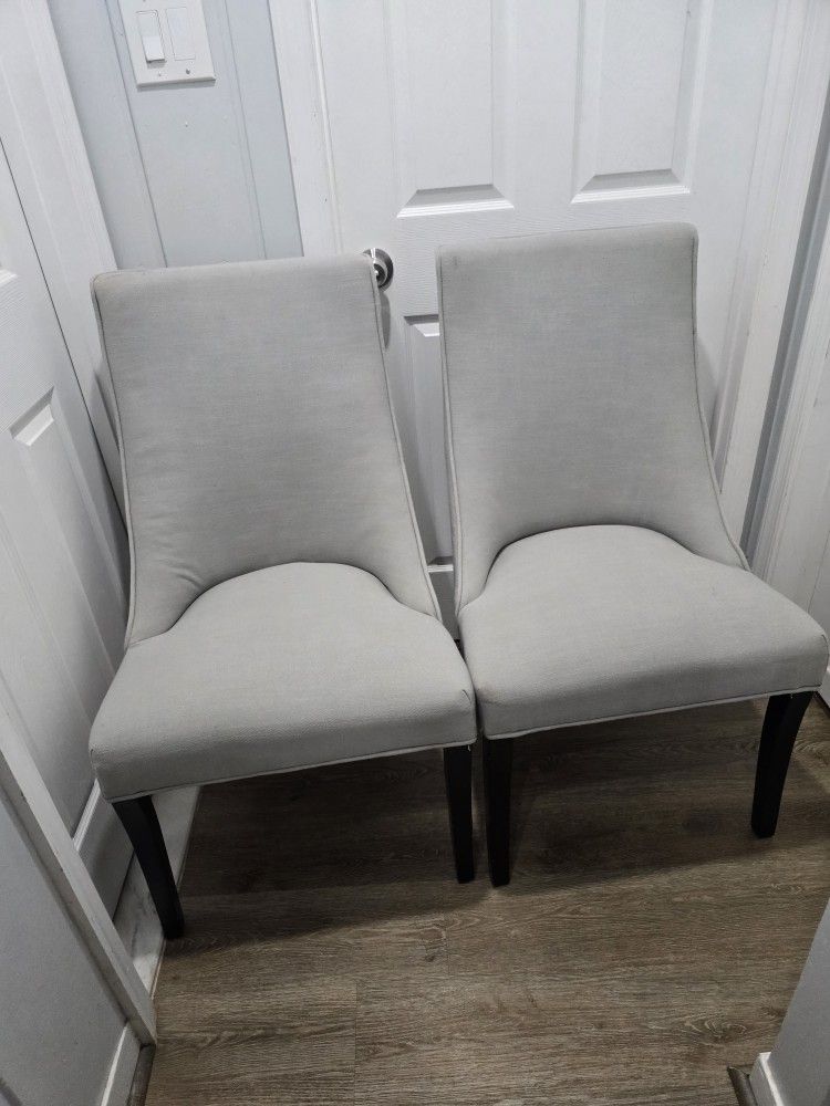 Light Blue Armless Chair (set of 2)