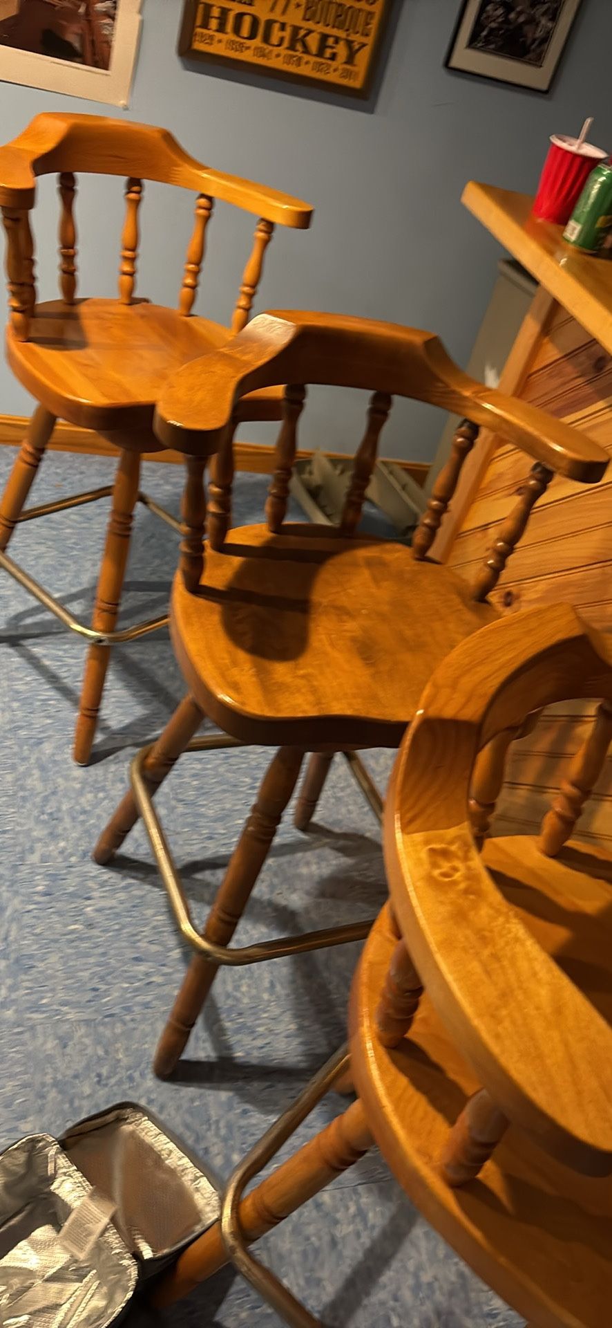 Wooden Bar Chairs (4)