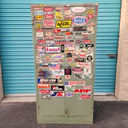 Vintage Industrial Metal 2 Door Garage Storage Cabinet | DEVON