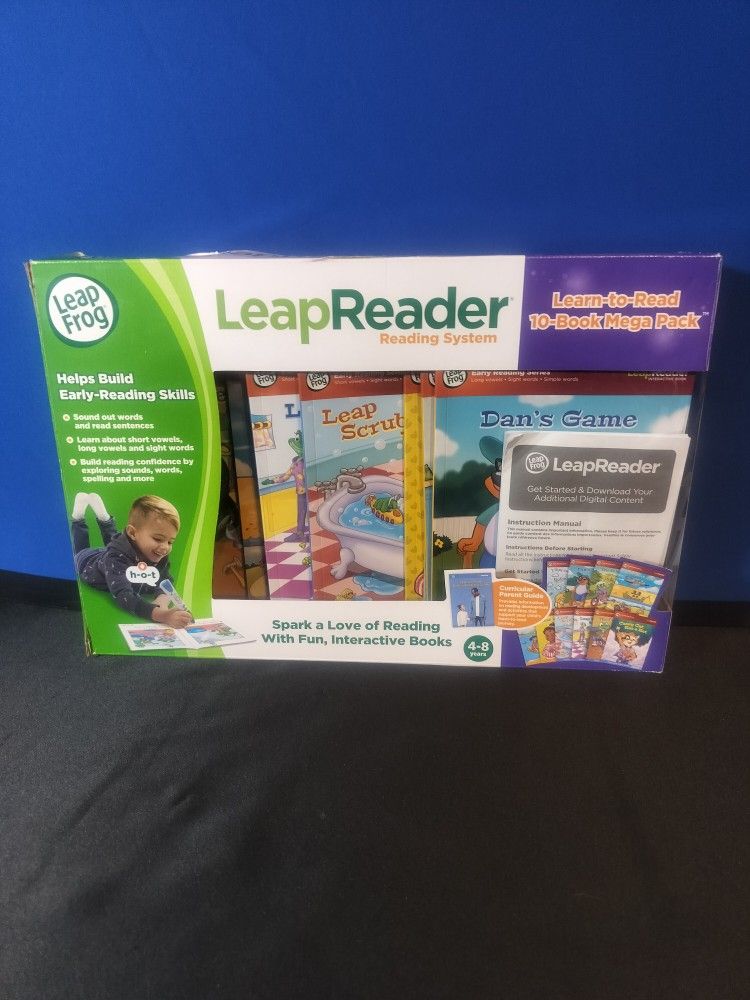 LeapFrog LeapReader System Learn-to-Read 10 Book Mega Pack -Purple *Box Damage