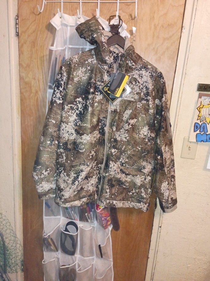 Cabela's MT050 QUIET PACK RAIN JACKET PARKA- Mens Large