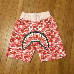 Red And White Bape Camo Shorts