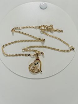 Necklace Heart Gold Plated  26 Inches 