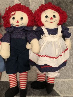 Vintage Raggedy Anne & Andy Dolls 80s