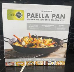 GreenPan 15” Pre-seasoned Carbon Steel Paella Pan