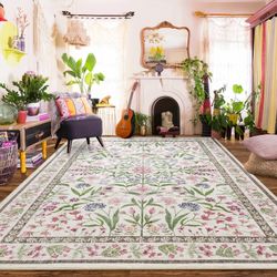 Brand New Amearea Large Area Rugs for Living Room, 9x12 Feet Boho Pink Rugs for Bedroom Girls, Pink