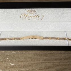 Women’s 14k Gold Bracelet ID Bracelet Tri-color
