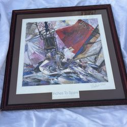Willard Bond Signed Inches To Spare Print Sailboat Race 