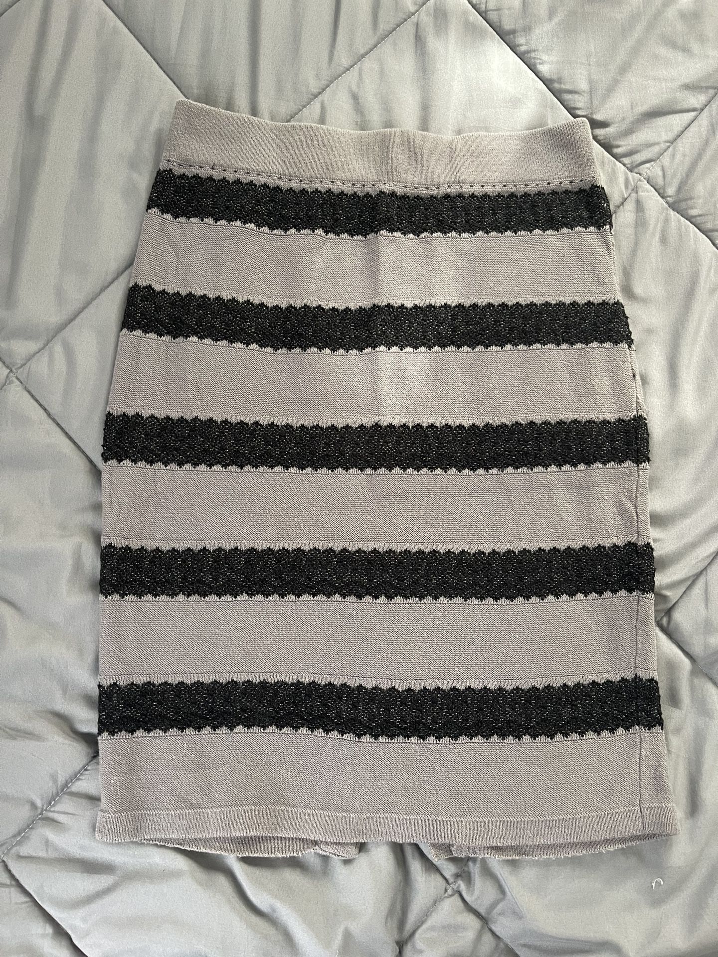 Gray & Black Striped Knit Skirt – Heart-n-Crush