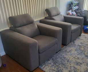 3 Piece Living Room Couch Set LARGE Gray