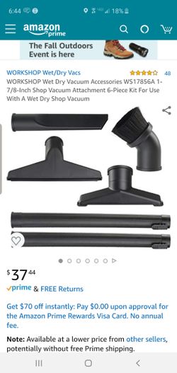 WORKSHOP Wet Dry Vacuum Accessories WS17856A 1-7/8-Inch Shop Vacuum Attachment 6-Piece Kit For Use With A Wet Dry Shop Vacuum