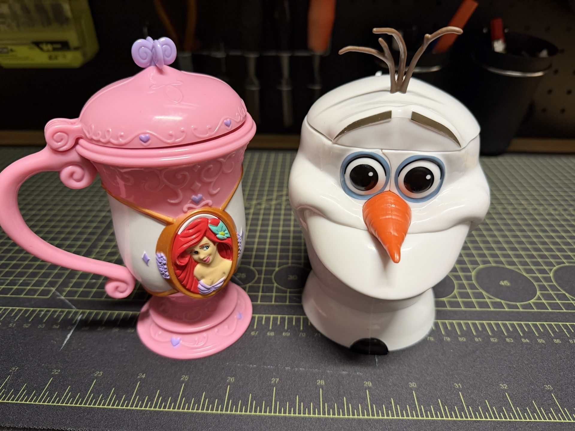 Olaf And Little Mermaid Cup, $3