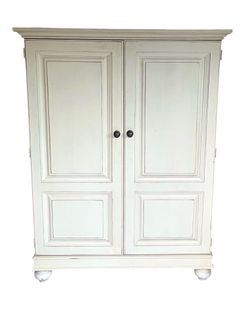Hooker Furniture Solid Wood Armoire / Wardrobe Cabinet – French Country Cream