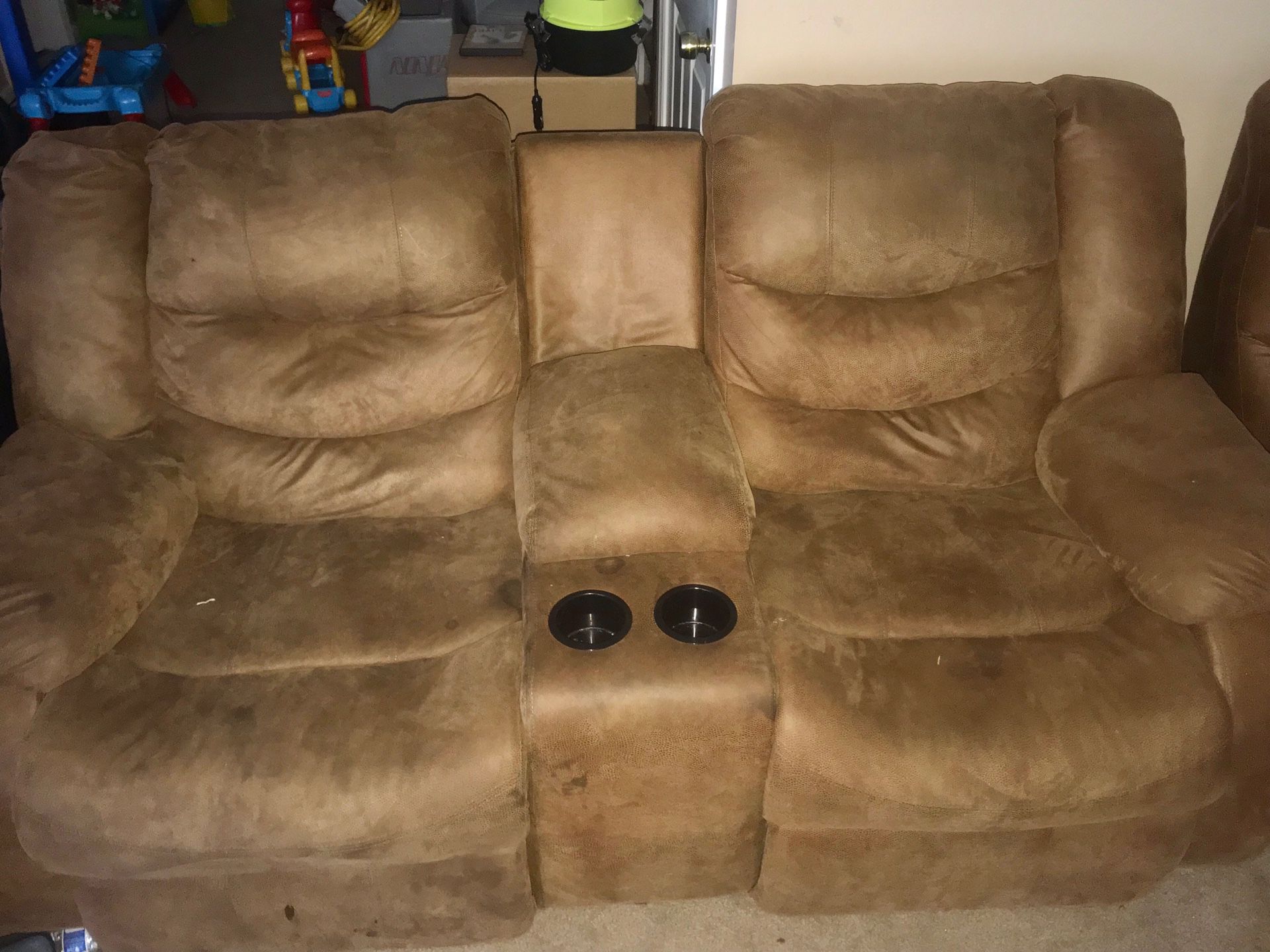 Sectional couch sofa. 3 piece with 4 recliners