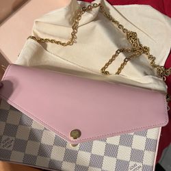 Pink And White Louis Vuitton Hand Bag