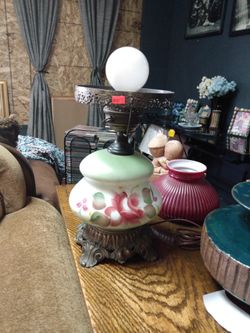 Vintage Hurricane Parlor Lamp