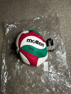 Molten green, white, red volleyball