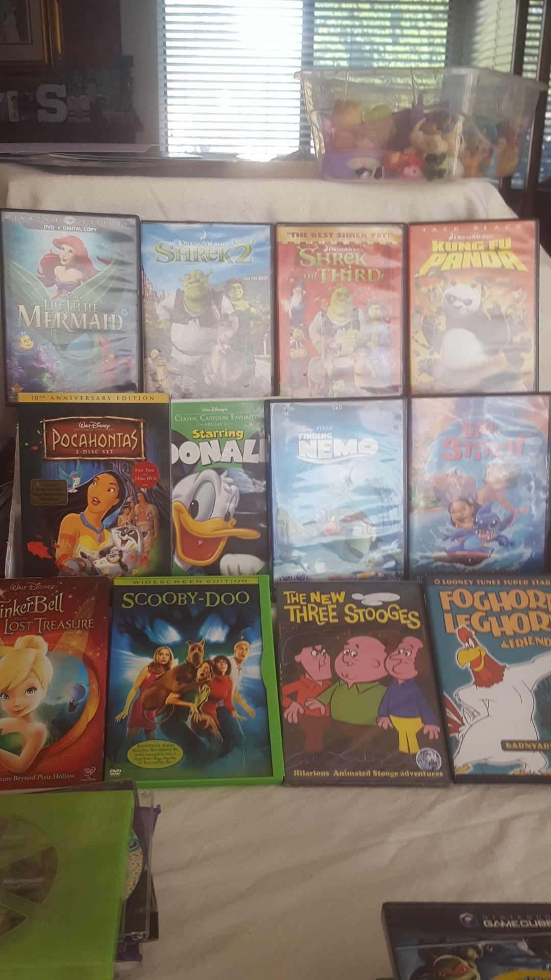 Kids DVDs Movies Disney Scooby Tinker Pocahontas Mermaid Shrek