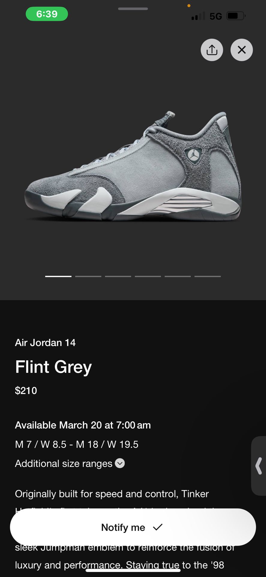 Jordan 14 Flint Grey 