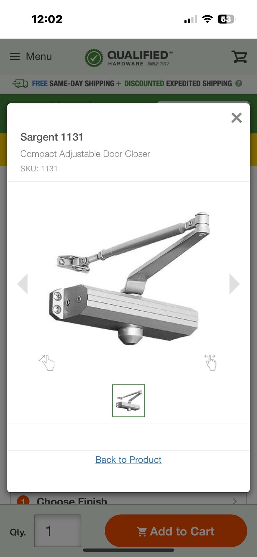 Door closers aluminum