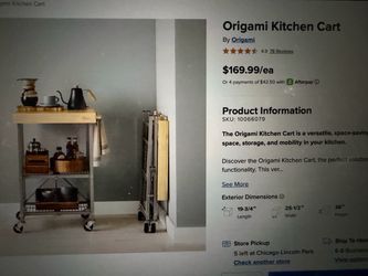 Origami Kitchen Bar Cart Rolling Lockable Wheels Container Store Folds For Storage Wheels Rolling