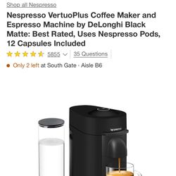 Nespresso Coffee Machine 