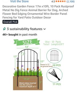 Garden Fence - 17in (H) x 10ft (L)