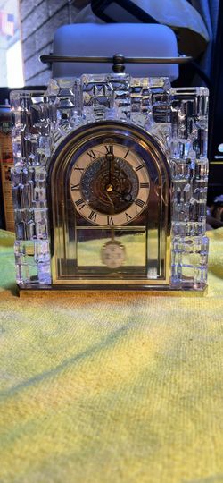 Crystal and Brass Mantel Pendulum Clock