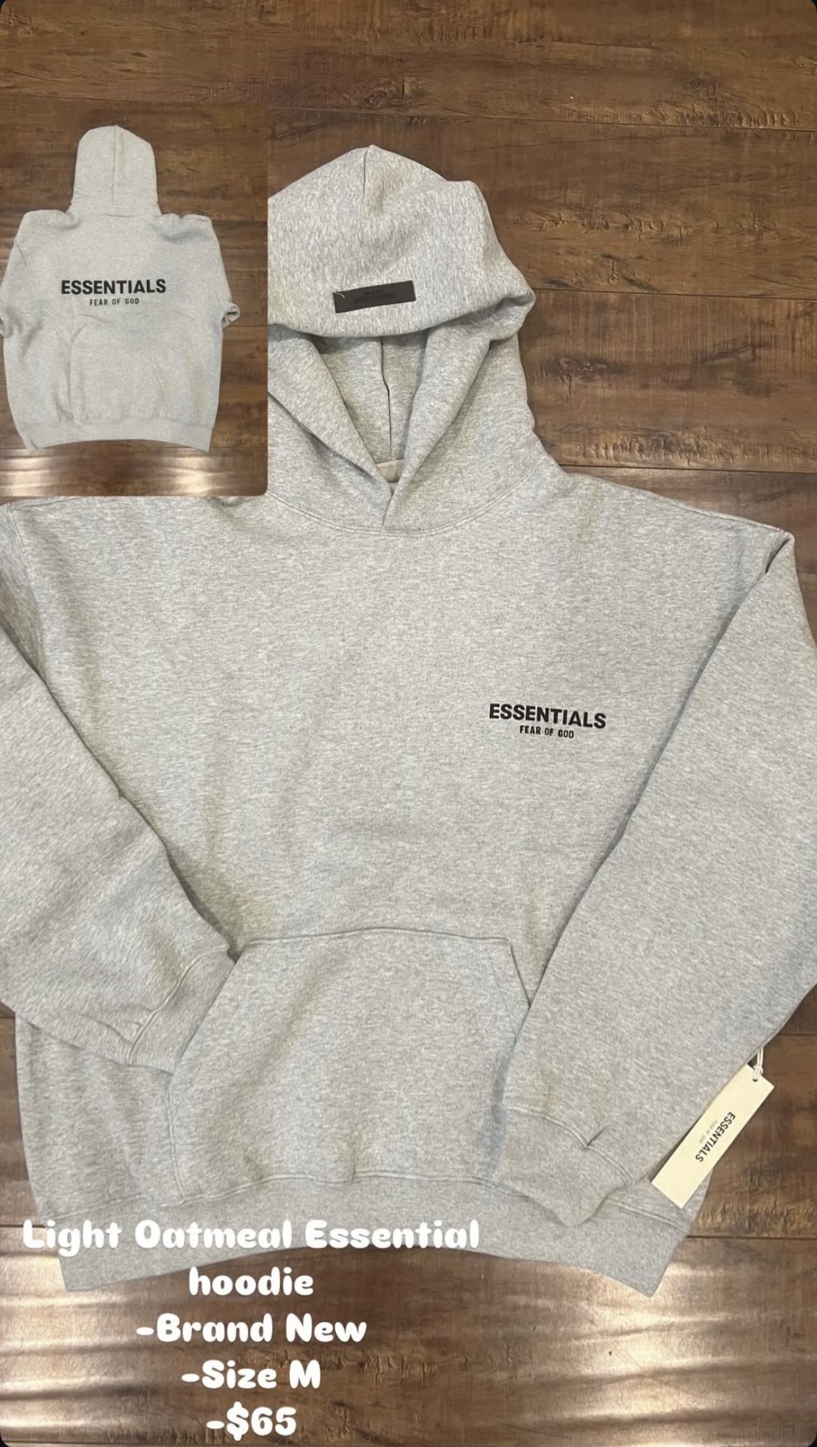 Black And Oatmeal Essential Hoodies