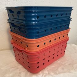 Colorful Storage Containers Bins - Kids Crafts Pantry Closet Toys Art Office Garden 