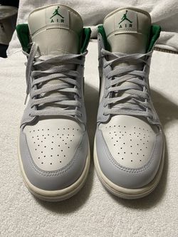 12M Air Jordan 1 Mid Grey Green Sneakers