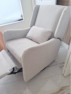 Modern Cream Bouclé Glider Recliner