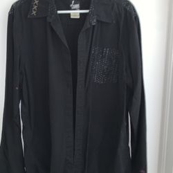 MENS BLACK  LOST ENTERPRISE LONG SLEEVE SHIRT 