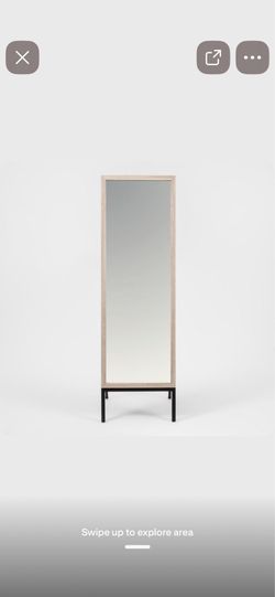 Target project 62 modern oak and metal standing mirror