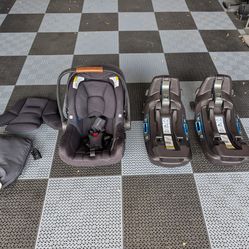 Nuna Pipa Aire Rx infant car seat with 2 bases and accessories
