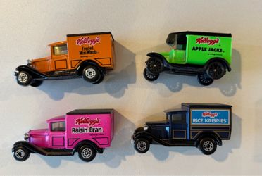 Vintage Set Of Matchbox 4 Kelloggs Cereal Premiums Matchbox Die Cast Trucks 1979