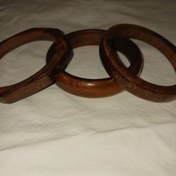 3 Wooden Bracelets 