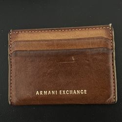 Brown Leather Armani Exchange Card Holder