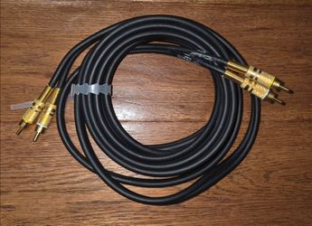 Premium Audio / Video Cable - 2 Prong Male To Male Swivel Connectors - Gold Plated - 12 Ft Length