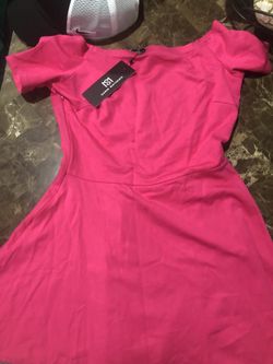 Pink Off Shoulder Dress Size Med