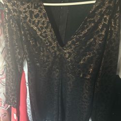 Gold Print Romper - L