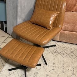 Mid-century Modern Chair With Ottoman 
