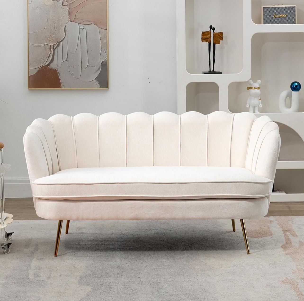 Cream White Loveseat