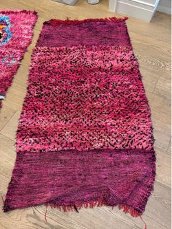 Curated Collection of 4 Vintage Moroccan Wool Rugs – Hand-Knotted, Heavy, One-of-a-Kind