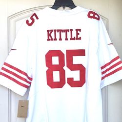 SMALL / MED + 2X - 49ERS #85 GEORGE KITTLE JERSEY