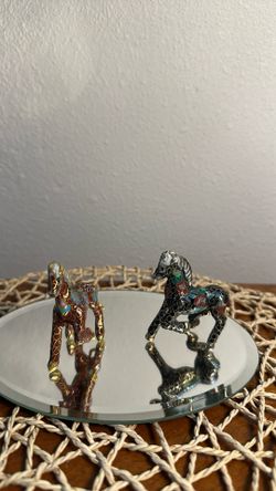 Vintage Cloisonné Horses ( 2 ) In Nice Condition 